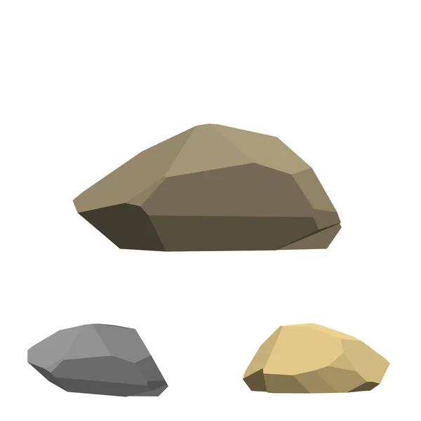 Piedra poligonal. Aislado sobre fondo blanco. 3d Vector illustr — Vector de stock