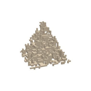 Piramit şeklinde soyut 3d inşaat. Vektör çizim