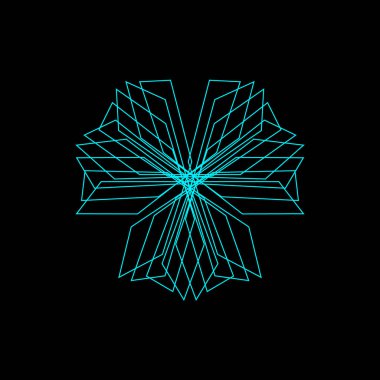 Satırları soyut geometrik şekli. Vektör anahat çizim.