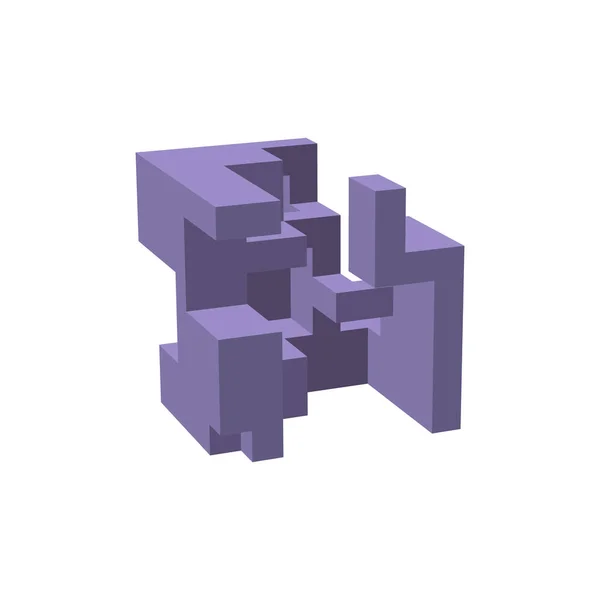 Abstracte 3d constructie. Geïsoleerd op een witte achtergrond. Vector ik — Stockvector