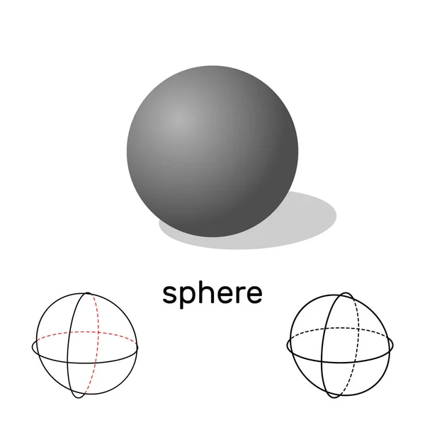 Esfera. Forma geométrica. Aislado sobre fondo blanco. Vector il — Vector de stock