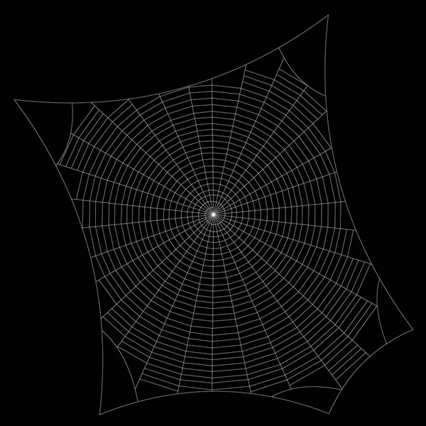 Spiderweb. Isolated on black background. Vector outline illustra — Stock Vector