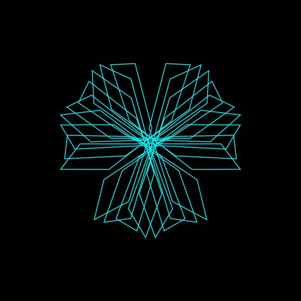 Satırları soyut geometrik şekli. Vektör anahat çizim.