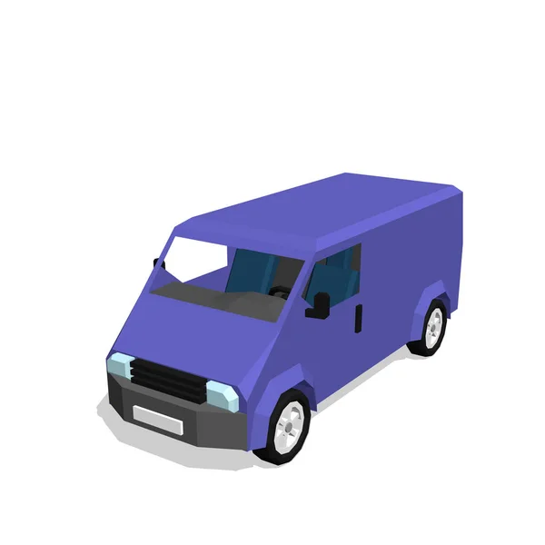Polygonal minibuss. Isolerade på vit bakgrund. Vektor illustration — Stock vektor