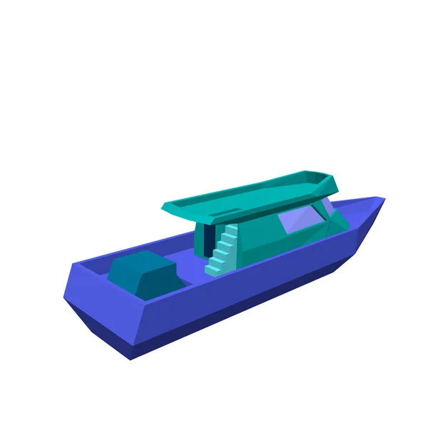 Bateau à moteur polygonal. Isolé sur fond blanc. 3d vecteur il — Image vectorielle