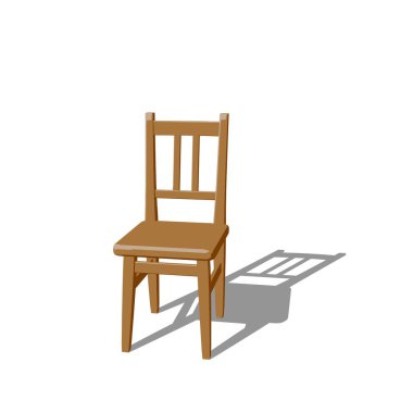 Sandalye. Beyaz arka plan üzerinde izole. 3D render illüstrasyon. 