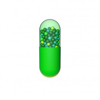 Kapsül pill. Beyaz arka plan üzerinde izole. 3D işleme illustr