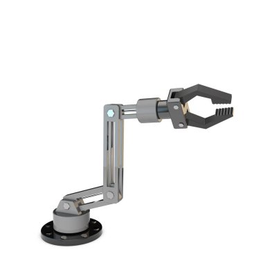 Robot kol. Beyaz arka plan üzerinde izole. 3D işleme illustra