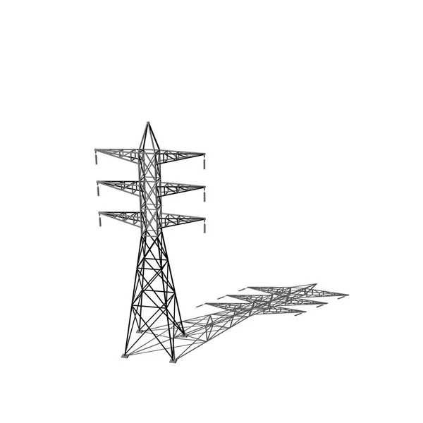 Torre de transmisión de energía. Aislado sobre fondo blanco. Caricatura — Foto de Stock