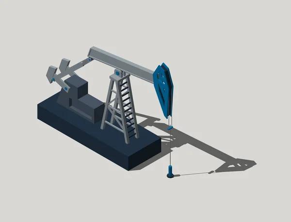 Oil pump jack.Isolated on grey background.3D rendering illustrat — Stock Photo, Image