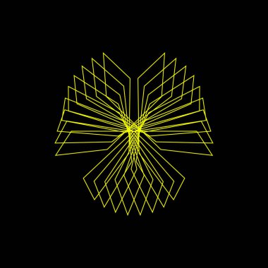 Satırları soyut geometrik şekli. Vektör anahat çizim.