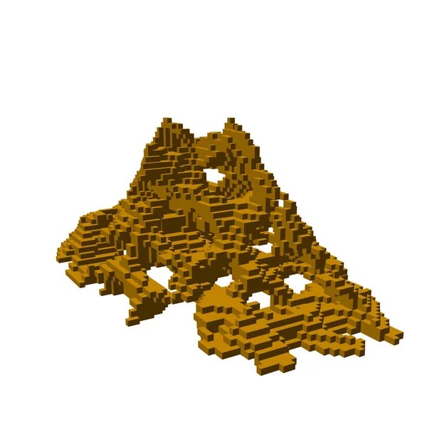 Soyut 3d pixelated mahveder. Beyaz arka plan üzerinde izole. Vecto