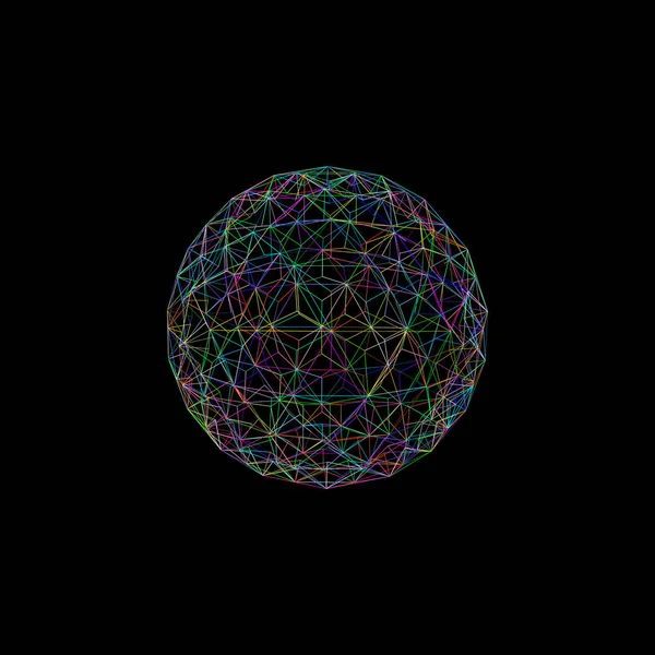 3d esfera quadro de linhas. Estilo tecnológico. Esboço do vector —  Vetores de Stock