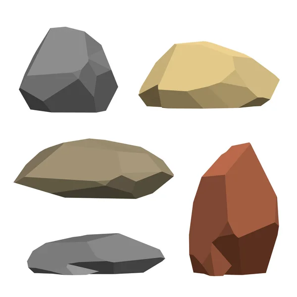 Polygonální kámen nachází. Izolované na bílém pozadí. 3D vektor nemocných — Stockový vektor