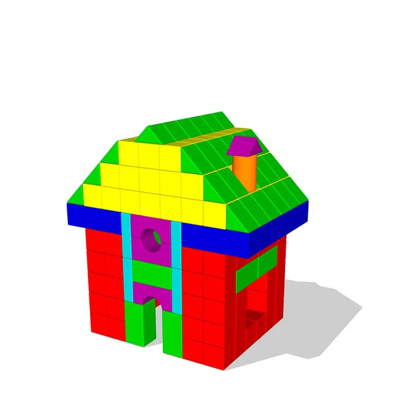 Casa de brinquedos de construção blocks.Vector ilustração colorida . — Vetor de Stock