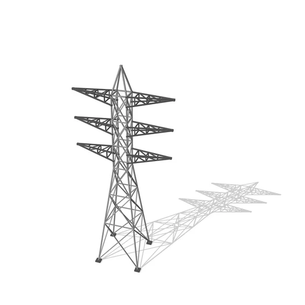 Torre de transmissão de energia. Isolado em fundo branco. Vetor i — Vetor de Stock
