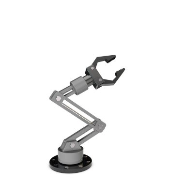 Robot kol. Beyaz arka plan üzerinde izole. 3D işleme illustra