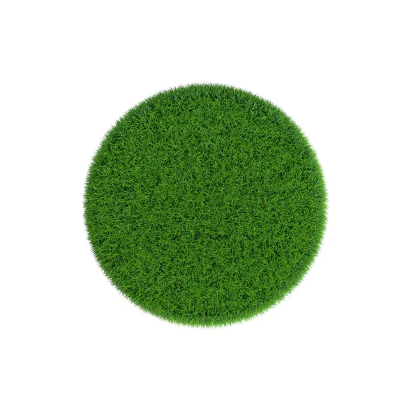 Patch του χόρτου με μορφή του κύκλου. 3D απεικόνιση απόδοσης. — Φωτογραφία Αρχείου