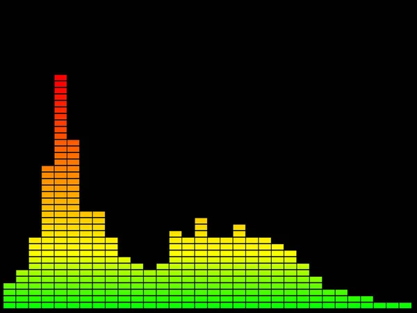 Farbenfroher Musik-Equalizer. isoliert auf schwarzem Hintergrund. digital — Stockfoto