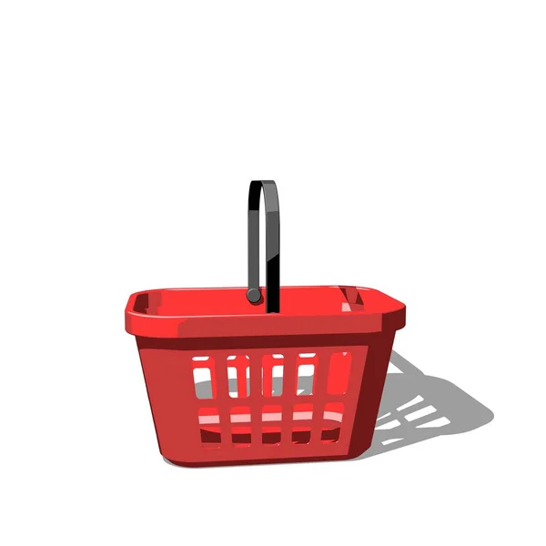 Shopping basket. Isolated on white background. 3D rendering illu — Stock Photo, Image