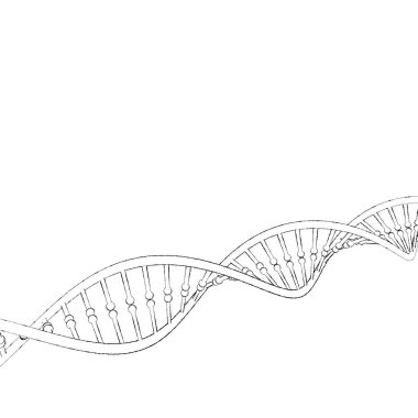 DNA iplik. Beyaz arka plan üzerinde izole. Kroki çizim. 
