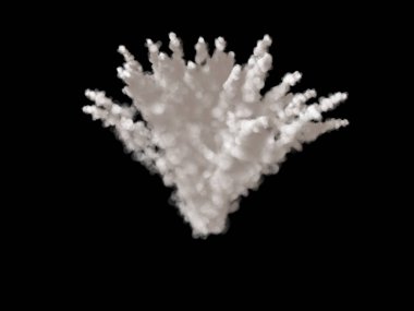 Parçacıkların soyut patlama. Siyah arka plan üzerine izole. D