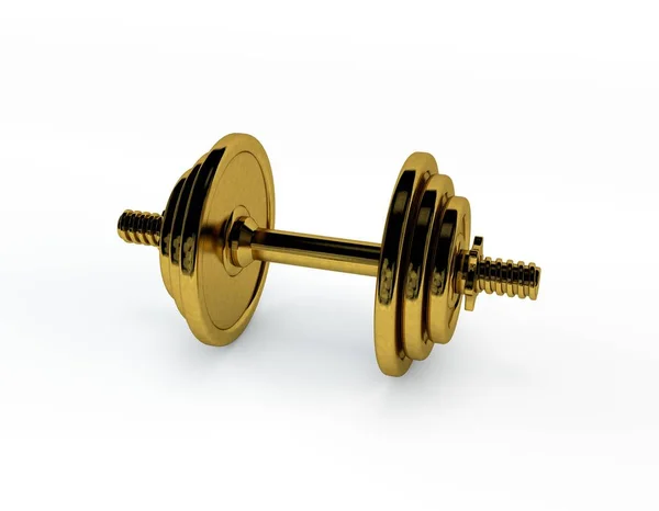 Metal dumbbell.3D ilustração de renderização . — Fotografia de Stock