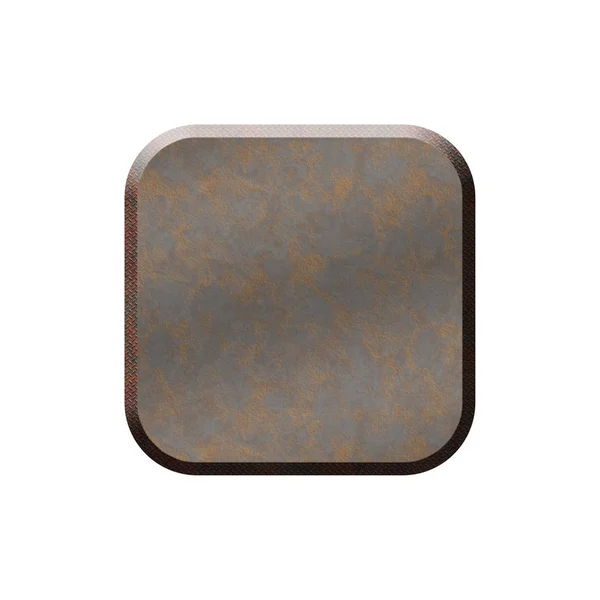 Abzeichen aus Metall in Form eines runden Quadrats. — Stockfoto