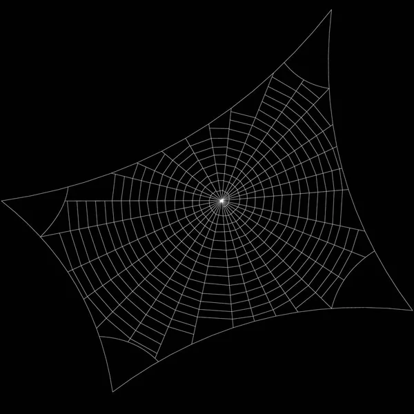 Spiderweb. Isolated on black background. Vector outline illustra — Stock Vector