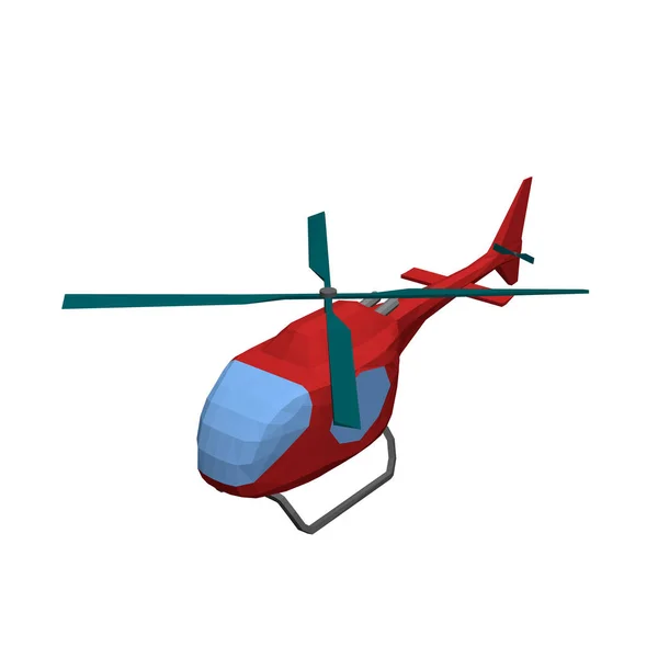 Vieleckiger Hubschrauber. isoliert auf weißem Hintergrund. 3D-Vektor il — Stockvektor
