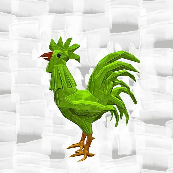 Cock. Drawing style. Digital colorful illustration. — Stock Photo, Image