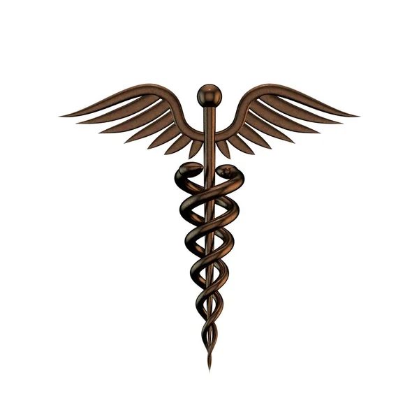 Metallic medical symbol. Isolated on white background. 3D render — Stock Photo, Image