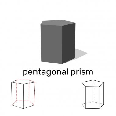 Pentagonal prizma. Geometrik şekil. Beyaz arka plan üzerinde izole.