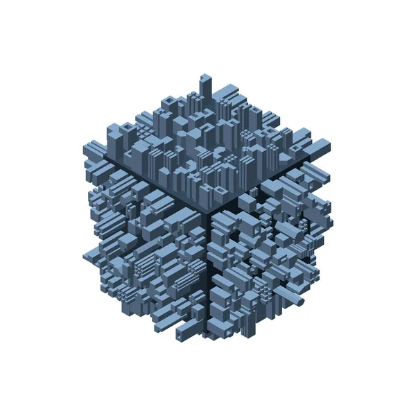 Construction 3D abstraite en forme de cube. Illustration vectorielle . — Image vectorielle