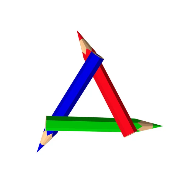 Marco de lápices de color. Aislado sobre fondo blanco. Vector colorf — Archivo Imágenes Vectoriales