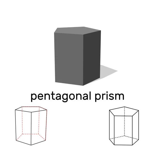El prisma pentagonal. Forma geométrica. Aislado sobre fondo blanco . — Vector de stock