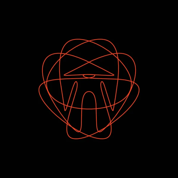 Abstraktní geometrický tvar zakřivených čar. Vektorový obrys illustr — Stockový vektor