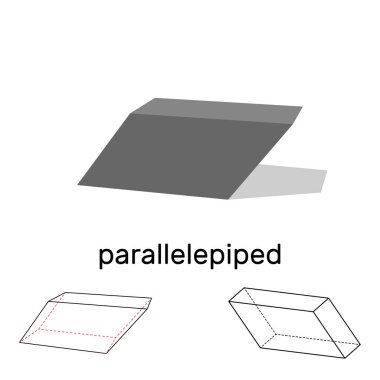 Parallelepiped. Geometrik şekil. Beyaz arka plan üzerinde izole. V