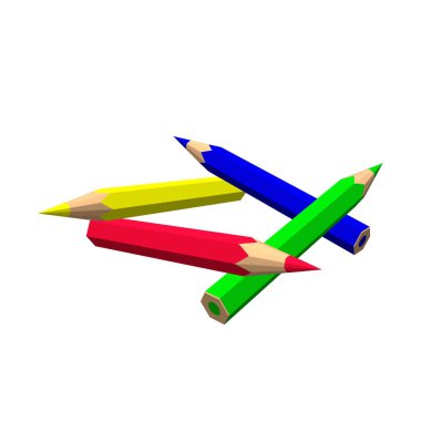 Renkli kalemler. Beyaz arka plan üzerinde izole. Vektör renkli hasta