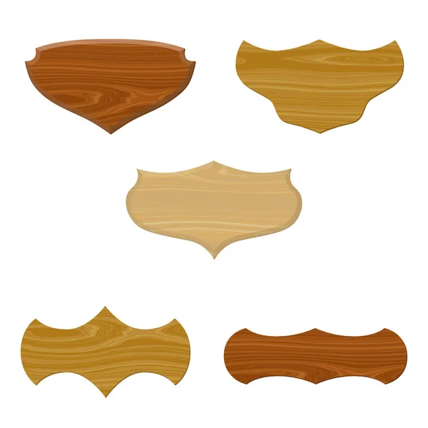 Různé prázdné dřevěné vývěsní štít sadu. Izolované na bílém pozadí — Stockový vektor