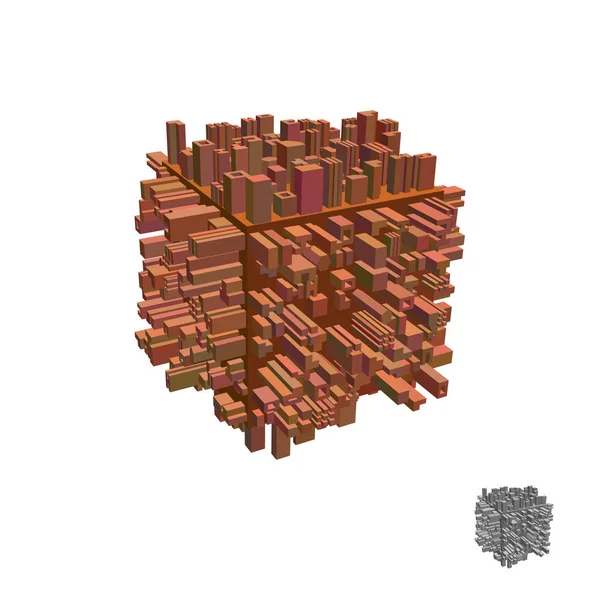 Construction 3D abstraite en forme de cube. Illustration vectorielle . — Image vectorielle