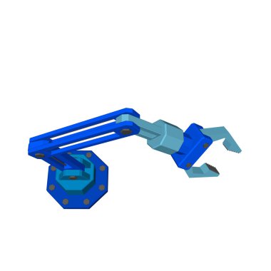 Robot kol. Beyaz arka plan üzerinde izole. 3D vektör illustratio