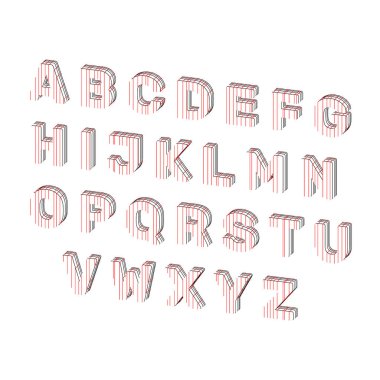 Sermaye alfabesinde geçerli olan harfleri satır. Vektör anahat çizim. 