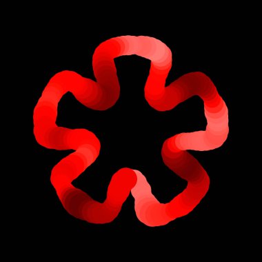 Soyut ışıklılık çiçek şekli. Siyah arka plan üzerine izole. V