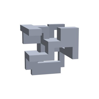 Soyut 3d inşaat. Beyaz arka plan üzerinde izole. Ben vektör