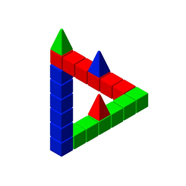 Figurine incroyable de blocs de construction de jouets. vecteur coloré illu — Image vectorielle