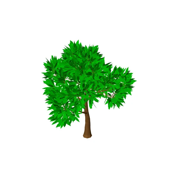 Apfelbaum. isoliert auf weißem Hintergrund. 3D-Vektor-Illustration — Stockvektor