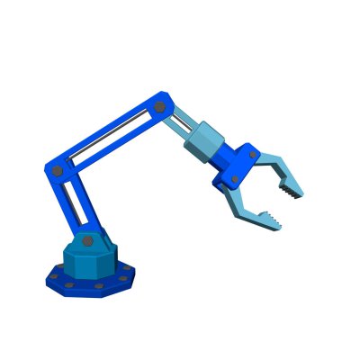 Robot kol. Beyaz arka plan üzerinde izole. 