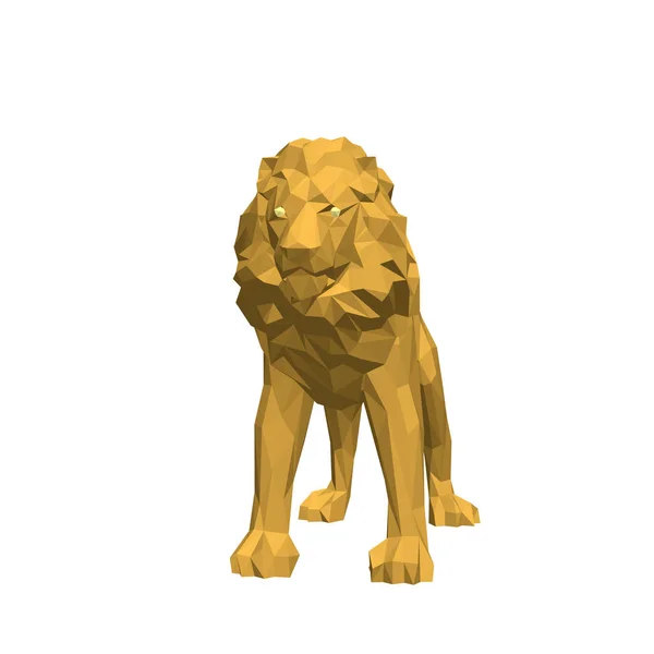 Lion polygonal. Isolé sur fond blanc . — Image vectorielle