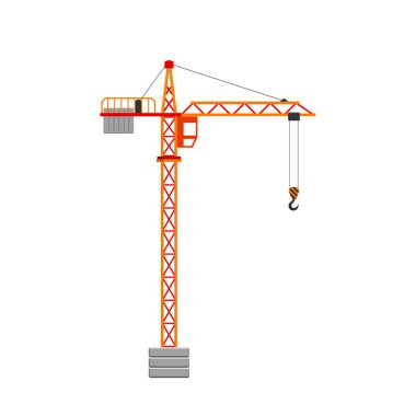Kule Vinç. Beyaz arka plan üzerinde izole. Vektör çizim.